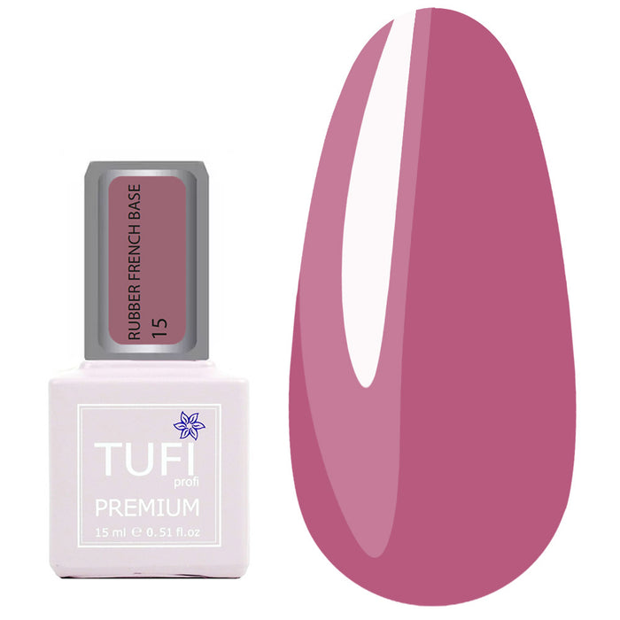 RUBBER FRENCH BASE TUFI profi PREMIUM 015 Teerose 15 ml (0227151) - Ivaka Store