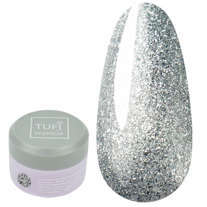 Painting-Gel für Nägel TUFI profi PREMIUM Gelfarbe Metallic Platinsilber, 5 g