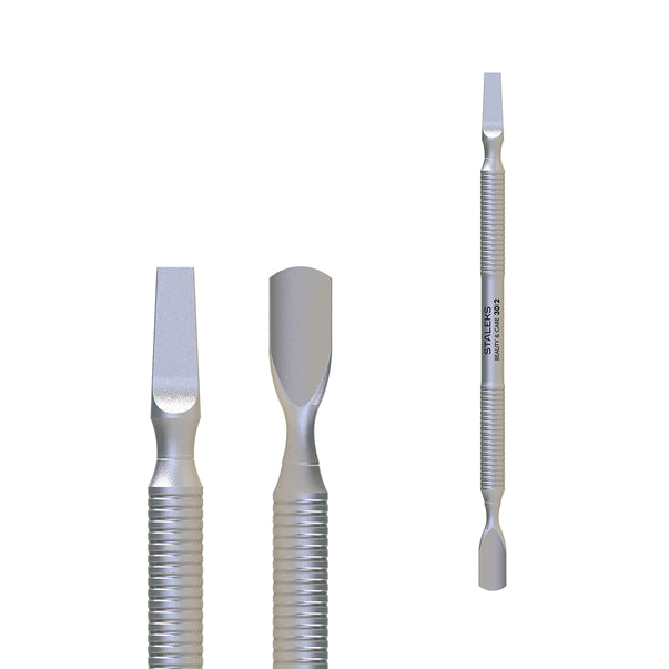 Pusher STALEKS Beauty&Care PBC-30/2, Edelstahl, 126 mm, gerundet 7 mm / flach - Ivaka Store