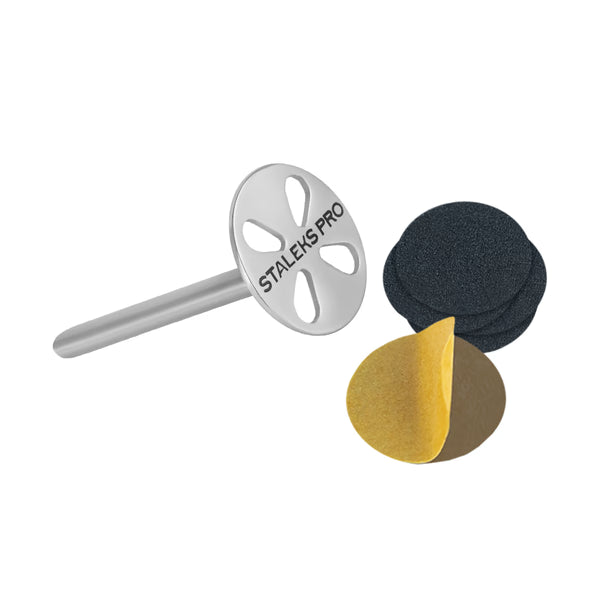 Pododisc STALEKS PRO PDLSET Pediküre-Disk aus Edelstahl verlängert + 5 Einweg-Klebepads 180 Grit - Ivaka Store