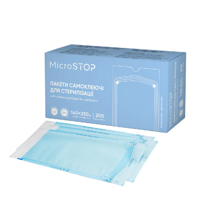 Пакет для стерилізації Microstop, клас 4 «DRY & STEAM» білий