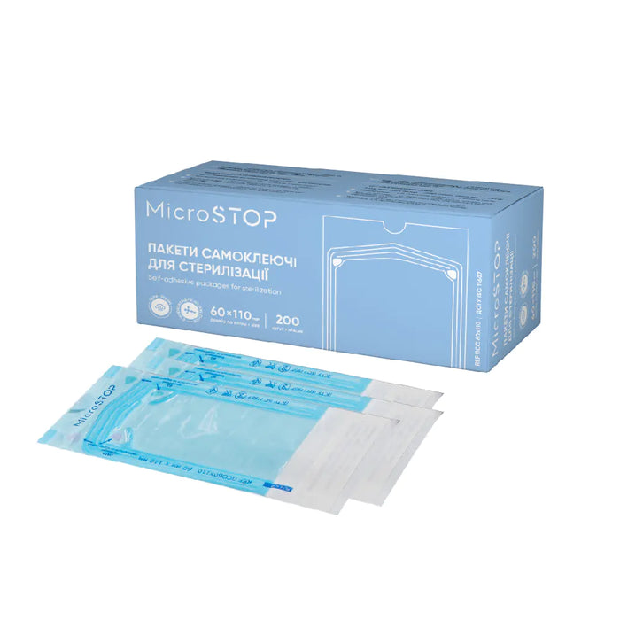 Пакет для стерилізації Microstop, клас 4 «DRY & STEAM» білий