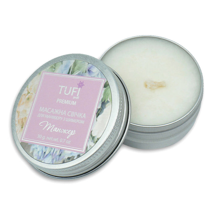 TUFI profi PREMIUM Massagekerze mit Schimmer für Handmassage, 30 g - Ivaka Store