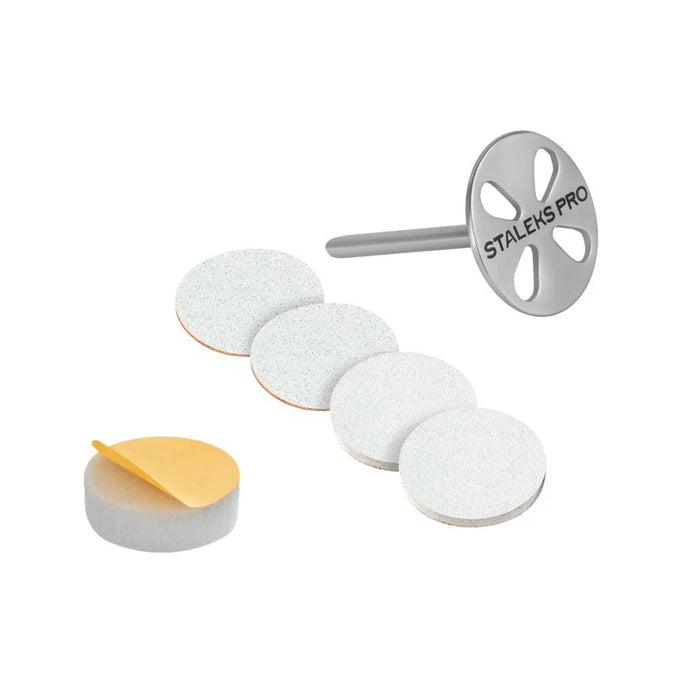 Pododisc STALEKS PRO PDLSET Pediküre-Disk aus Edelstahl verlängert + 5 Einweg-Klebepads 180 Grit - Ivaka Store