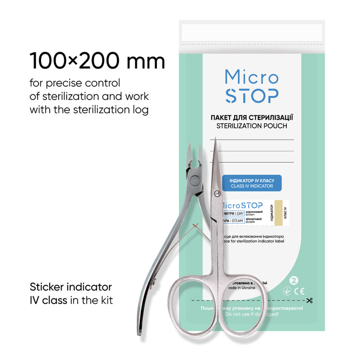 Microstop PRO Sterilisationsbeutel mit Klasse-4-Indikator, 100 Stück