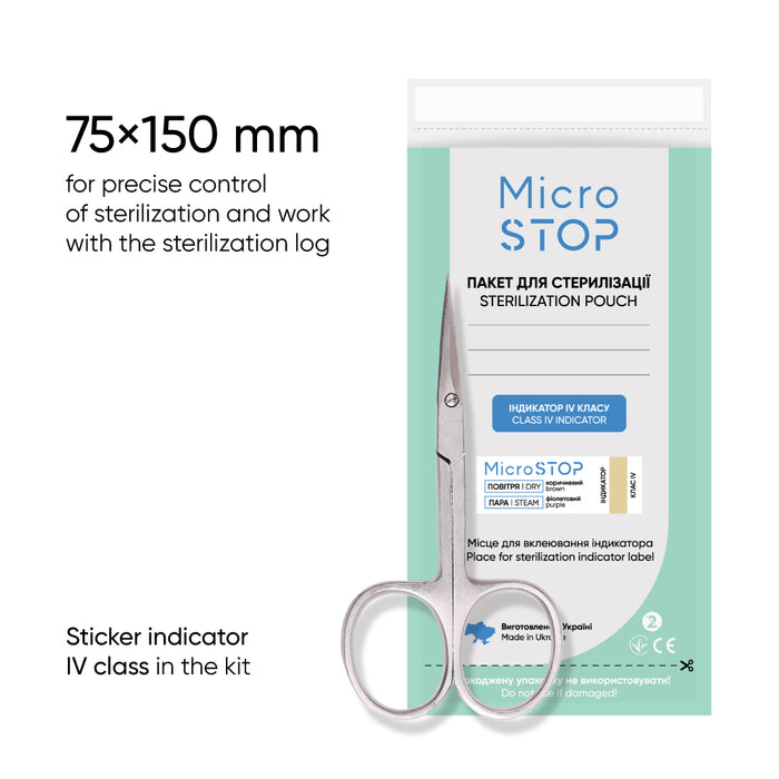 Microstop PRO Sterilisationsbeutel mit Klasse-4-Indikator, 100 Stück