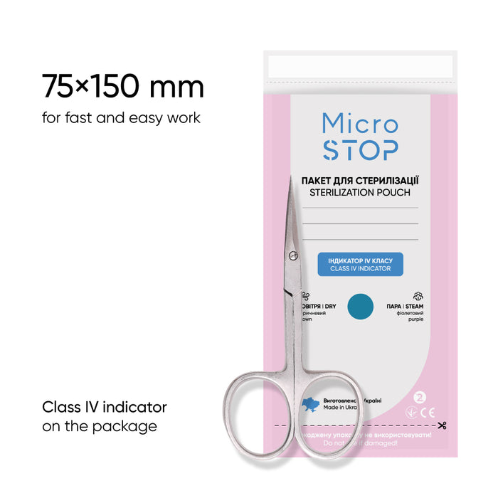 Microstop sterilization pouch, class 4 «DRY & STEAM» white