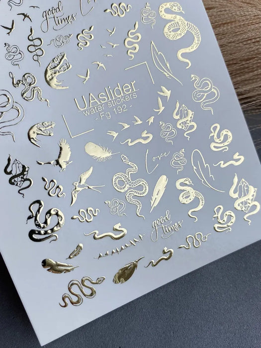Sticker 192, Schlangen, Vögel und mystische Muster