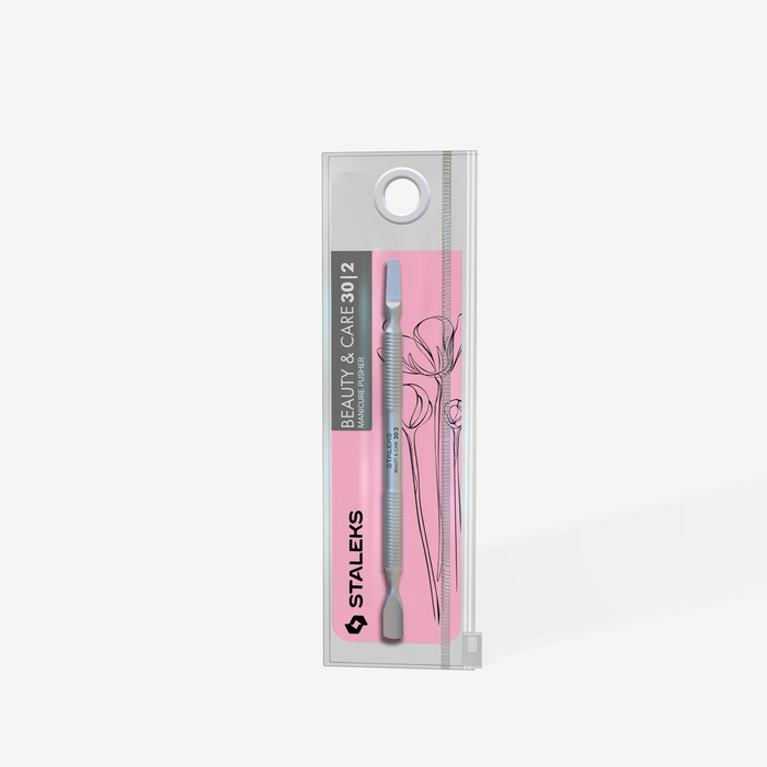 Pusher STALEKS Beauty&Care PBC-30/2, Edelstahl, 126 mm, gerundet 7 mm / flach - Ivaka Store