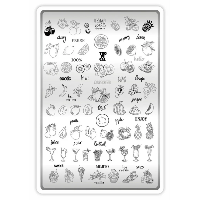 DEMO Taki Da 19 FRÜCHTE – Große Platte mit DEMO-BLATT