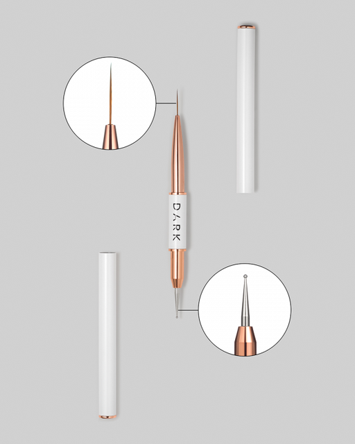DARK Doppelseitiger Pinsel (Liner 13 mm + Dots 1,2 mm) (überarbeitetes Design) - Ivaka Store