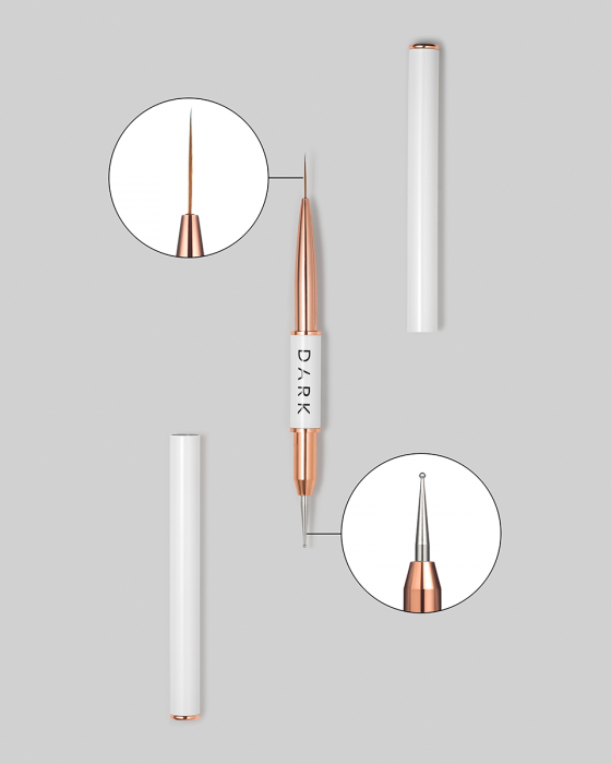 DARK Doppelseitiger Pinsel (Liner 13 mm + Dots 1,2 mm) (überarbeitetes Design) - Ivaka Store