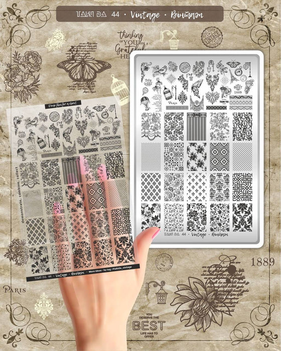 DEMO Taki Da 44 VINTAGE  – Große Platte mit DEMO-BLATT - Ivaka Store