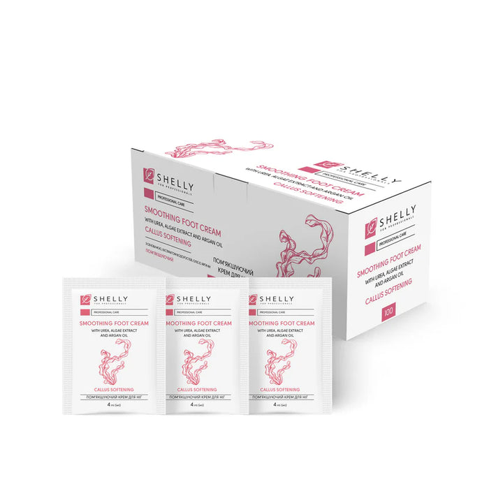 Shelly Fußcreme mit Urea, Algenextrakt und Arganöl für weiche Haut, 4 ml x 100 St