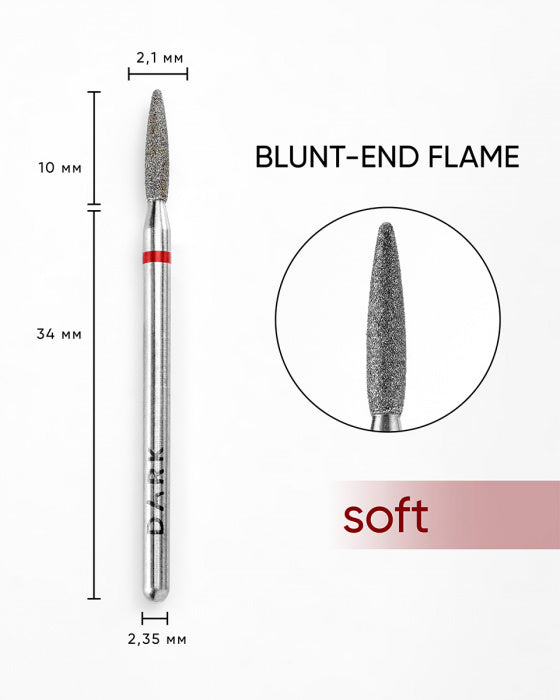 DARK Diamant-Fräser Stumpfe Flamme 2,1 × 10 mm (Rot)