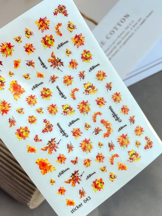 Selbstklebende Nagelsticker 043, Laubfall