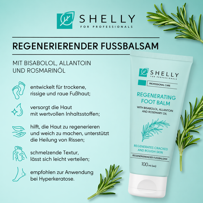 Shelly Regenerating foot balm with bisabolol, allantoin and rosemary oil, 100 ml - Ivaka Store