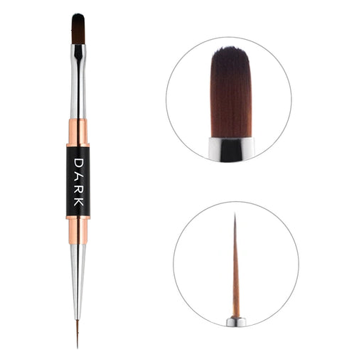 DARK doppelseitiger Pinsel (Liner 10 mm + Gel 12 mm) (überarbeitetes Design) - Ivaka Store