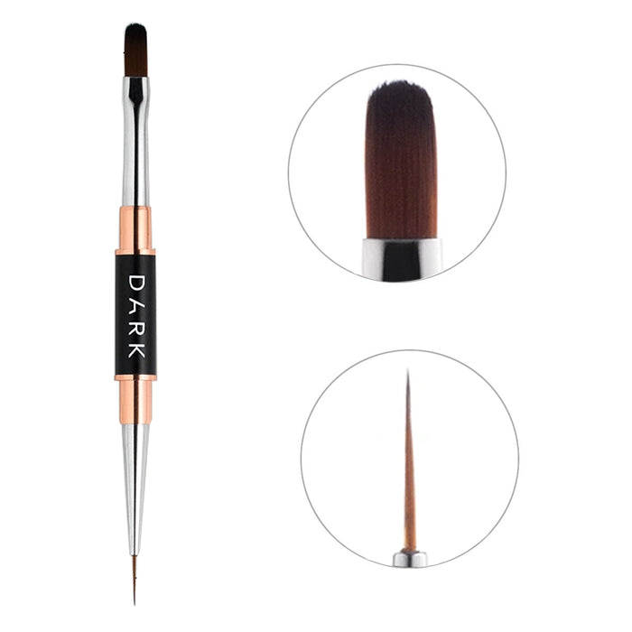 DARK doppelseitiger Pinsel (Liner 10 mm + Gel 12 mm) (überarbeitetes Design) - Ivaka Store