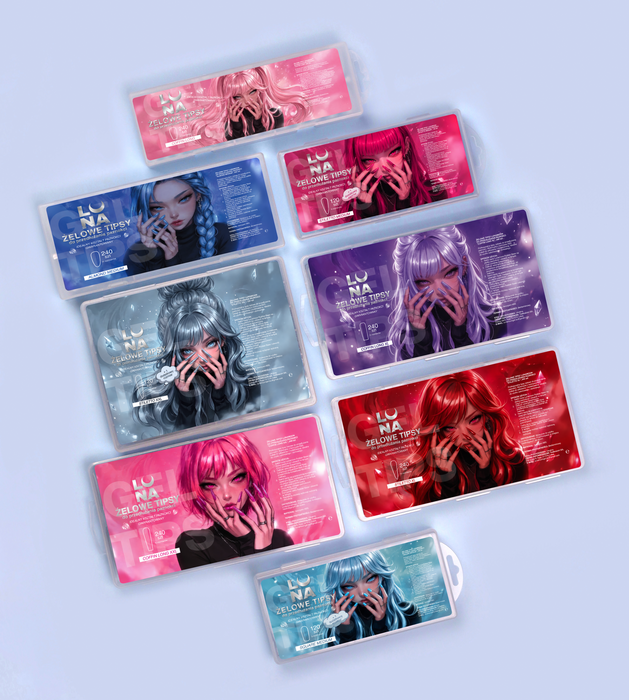 Lunamoon Gel Tips Coffin Long, 240 St