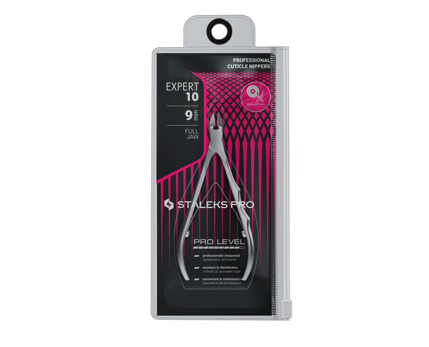 Nagelhautzange STALEKS EXPERT NE-10-9, Edelstahl, verkürzte Griffe, Klingenlänge 9 mm - Ivaka Store