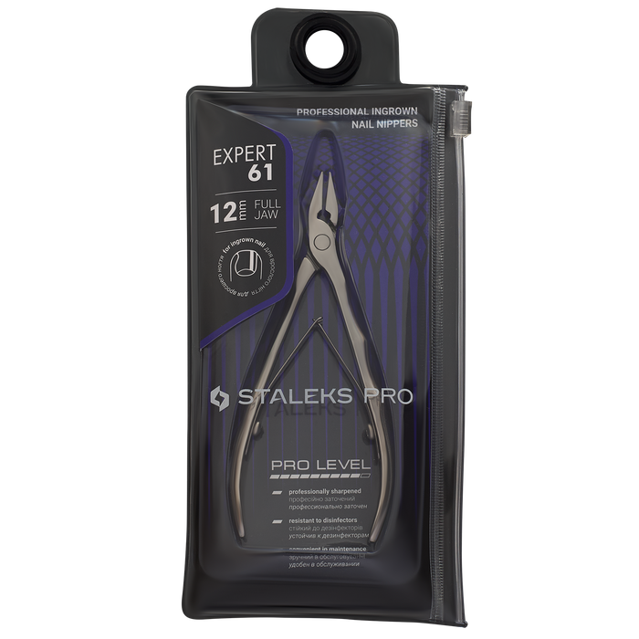 Professionelle Fußnagelzange für eingewachsene Nägel STALEKS Expert NE-61-12, Edelstahl, Klingenlänge 12 mm - Ivaka Store