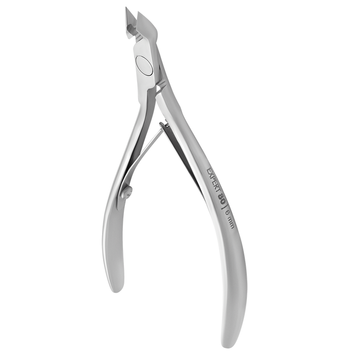 Nagelhautzange STALEKS EXPERT NE-80-6, Edelstahl, gebogene verlängerte Griffe, Klingenlänge 6 mm - Ivaka Store