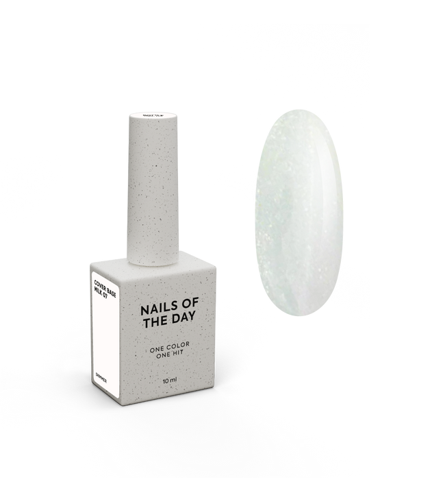 Nailsoftheday Cover base NEW Formula milk shimmer 07, 10 ml - Ivaka Store