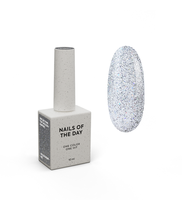 NAILSOFTHEDAY, NAILSOFTHENIGHT Reflective top Holographic, 10 ml - Ivaka Store