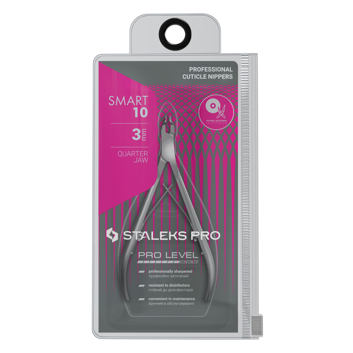 Nagelhautzange STALEKS SMART NS-10-3, Edelstahl, verkürzte Griffe, Klingenlängen 3 mm - Ivaka Store