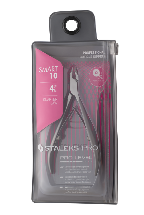 Nagelhautzange STALEKS SMART NS-10-4, Edelstahl, verkürzte Griffe, Klingenlänge 4 mm - Ivaka Store