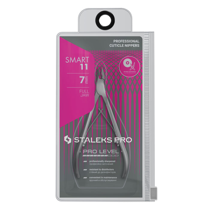 Nagelhautzange STALEKS SMART NS-11-7 ohne “Ferse”, Edelstahl, verkürzte Griffe, Klingenlänge 7 mm - Ivaka Store