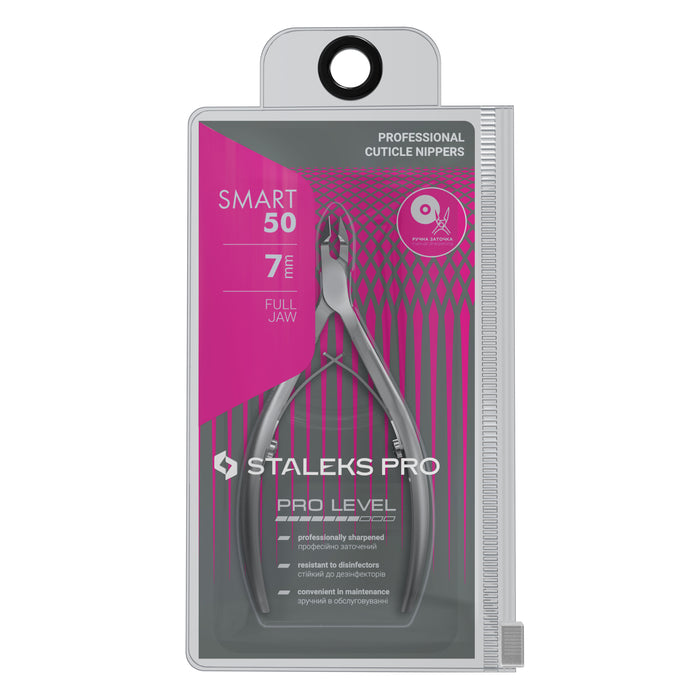 Nagelhautzange STALEKS SMART NS-50, Edelstahl, Doppelfeder, verschiedene Klingenlänge