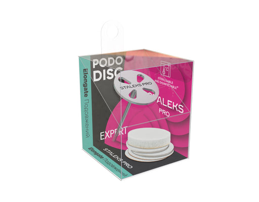 Pododisc STALEKS PRO M (20 mm) Pediküre-Disk aus Edelstahl verlängert + 5 Einweg-Klebepads 180 Grit, PDLSET-20 - Ivaka Store