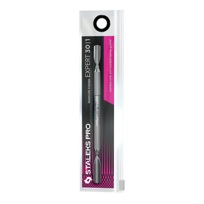 Pusher STALEKS EXPERT PE-30/1, Edelstahl, 156 mm, gerundet breit 9 mm / schmal 7 mm - Ivaka Store
