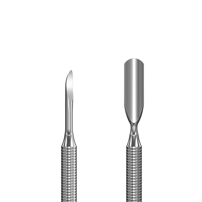 Maniküre-Doppelinstrument STALEKS EXPERT PE-30/6, Edelstahl, runder, breiter Spatel + Nagelreiniger - Ivaka Store