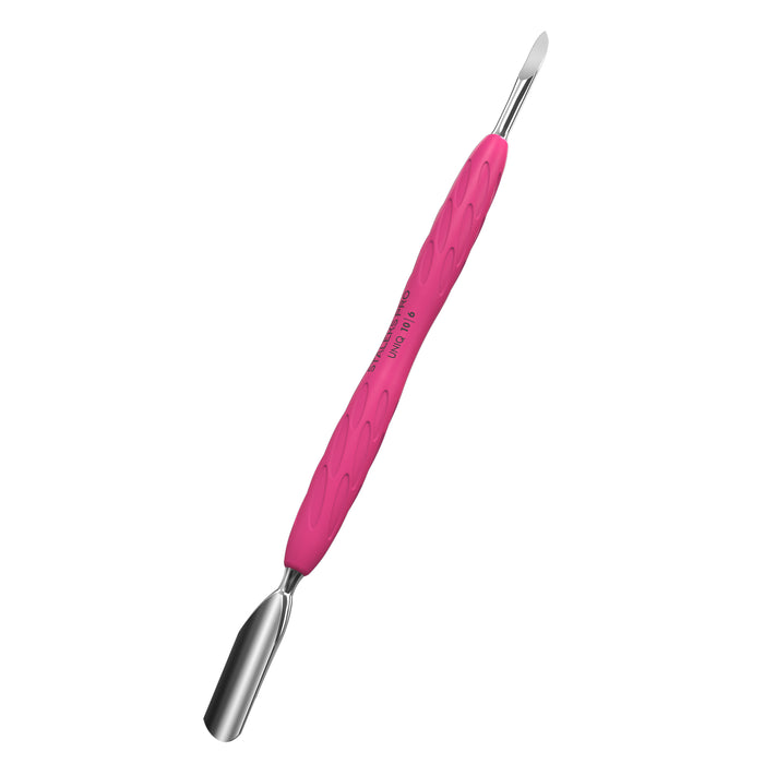 Doppelinstrument für Maniküre mit Silikongriff STALEKS UNIQ PQ-10/6 (Breiter runder Pusher + Pike gebogen) - Ivaka Store