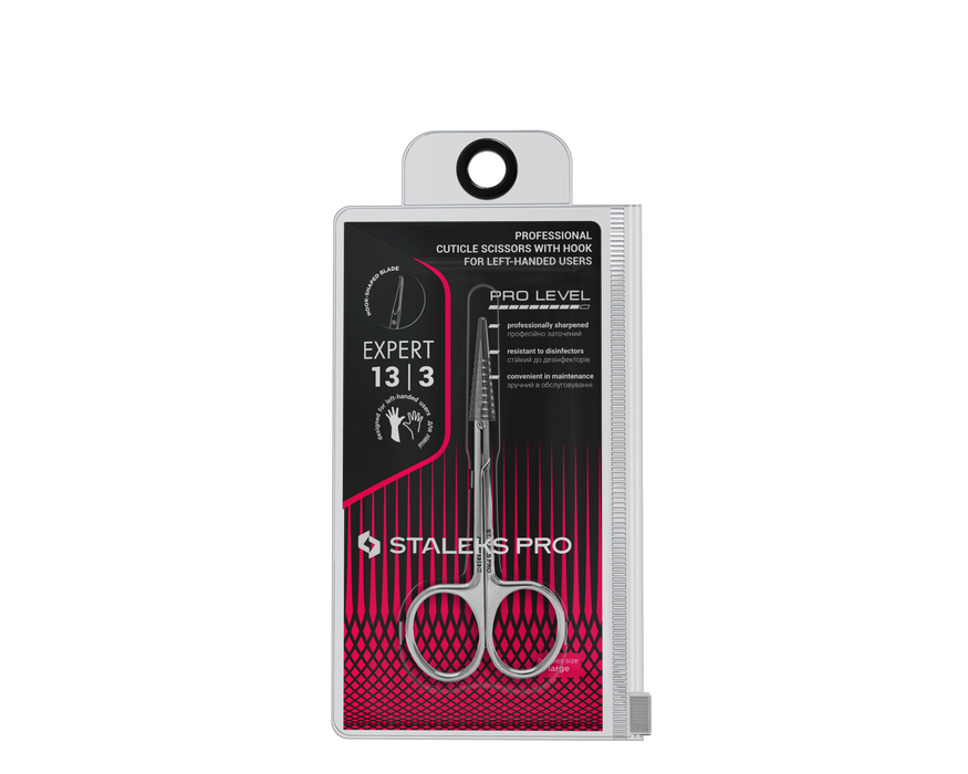 Linkshänder-Schere STALEKS EXPERT SE-13/3, Edelstahl, Klinge mit Haken - Ivaka Store