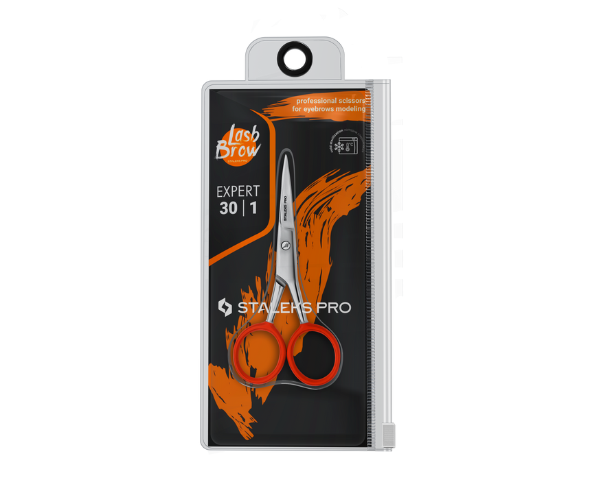 Augenbrauen-Schere STALEKS EXPERT SE-30/1, Edelstahl, Klinge 29 mm - Ivaka Store
