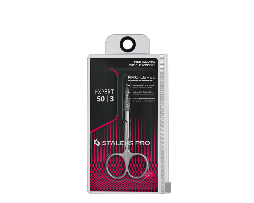 Nagelhautschere STALEKS EXPERT SE-50/3, Edelstahl, klassische Form, Klingenlänge 25 mm - Ivaka Store