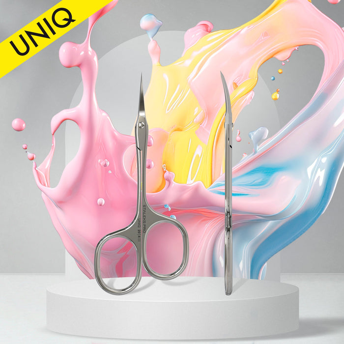 Nagelhautschere STALEKS UNIQ SQ-20/4, asymmetrische Griffe, Klinge klassisch gebogen - Ivaka Store