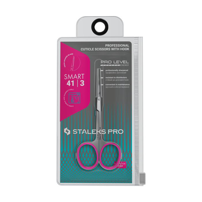 Nagelhautschere STALEKS Smart SS-41/3, Klinge mit Haken 25 mm, Silikon-Ringe - Ivaka Store