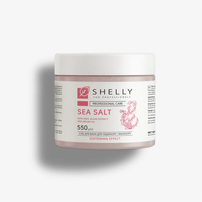 Shelly Sea salt for pedicure and manicure with with urea, algae extract and argan oil, 550 g - Ivaka Store