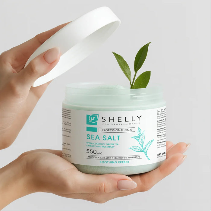 Shelly Sea salt for pedicure and manicure with with allantoin, green tea extract and rosemary, 550 g - Ivaka Store