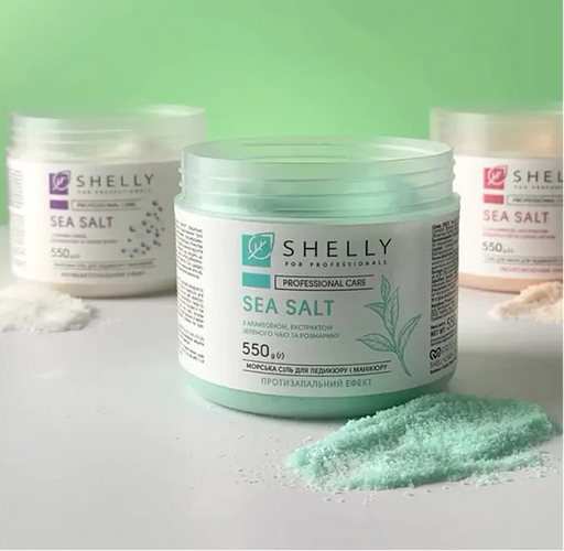 Shelly Sea salt for pedicure and manicure with with allantoin, green tea extract and rosemary, 550 g - Ivaka Store