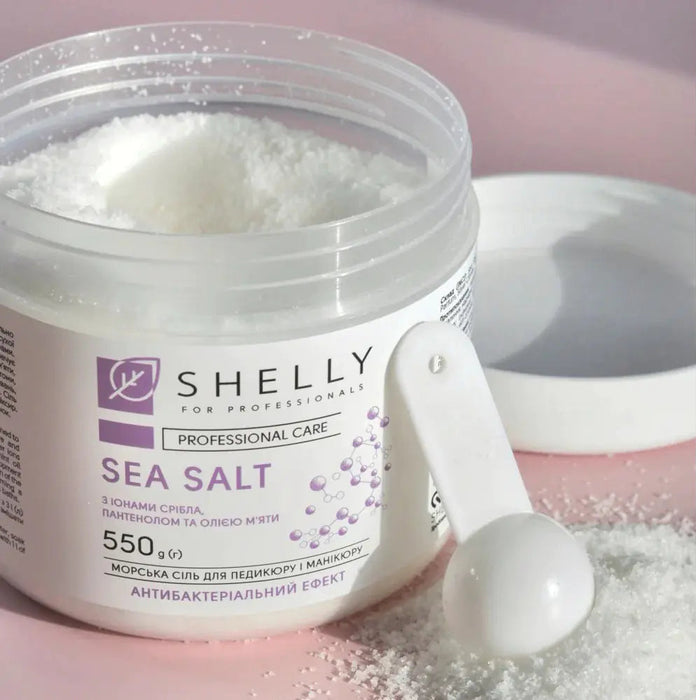 Shelly Sea salt for pedicure and manicure with with silver ions, panthenol and mint oil, 550 g - Ivaka Store