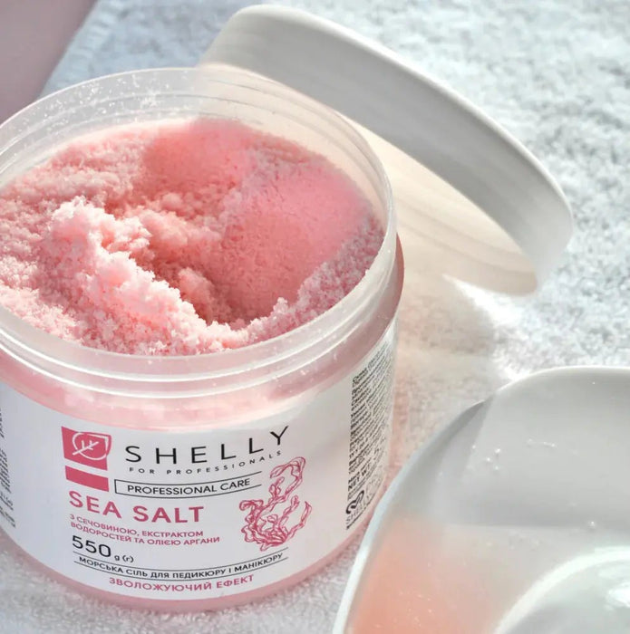 Shelly Sea salt for pedicure and manicure with with urea, algae extract and argan oil, 550 g - Ivaka Store