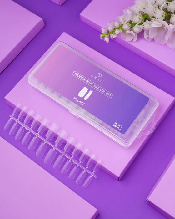 PROFESSIONAL NAIL GEL TIPS "DNKa", SQUARE 240pcs