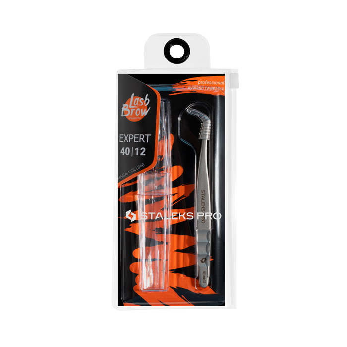 Wimpernverlängerungs-Pinzette STALEKS EXPERT TE-40/12 “Mega-Volume”, gebogen “Boot” 65 Grad - Ivaka Store
