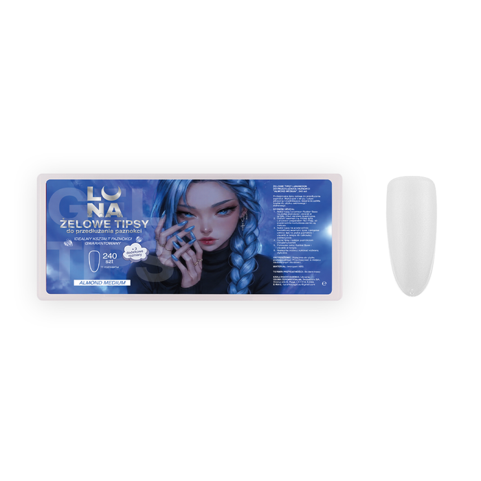 Lunamoon Gel Tips Almond, 240 St